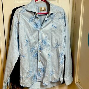 Bandolini Italian light blue embroidered button down M